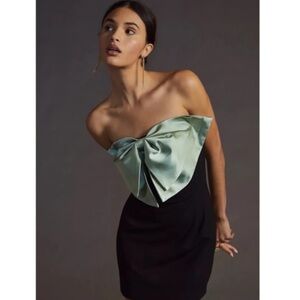 Eva Franco Anthropologie Mini Black Strapless Dress